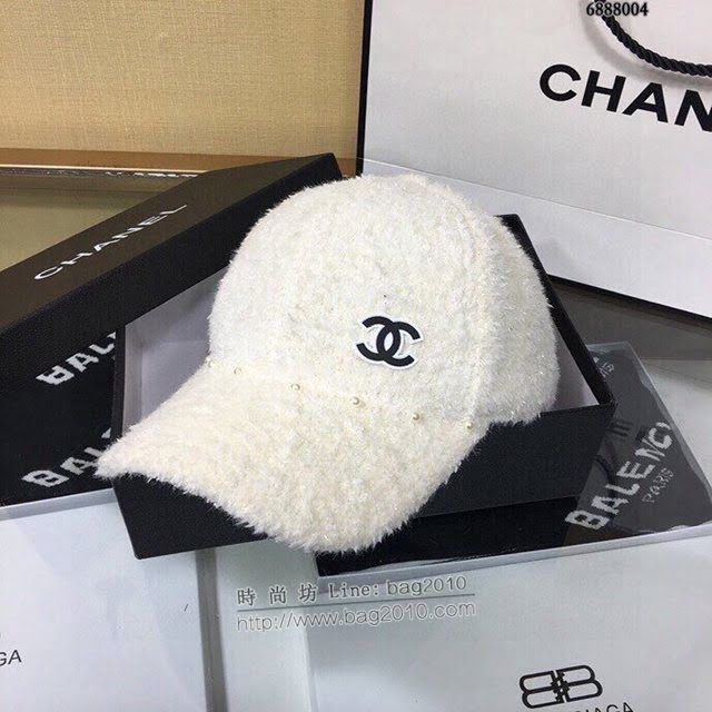 Chanel爆款女士帽子 香奈兒兔絨棒球帽鴨舌帽  mm1425